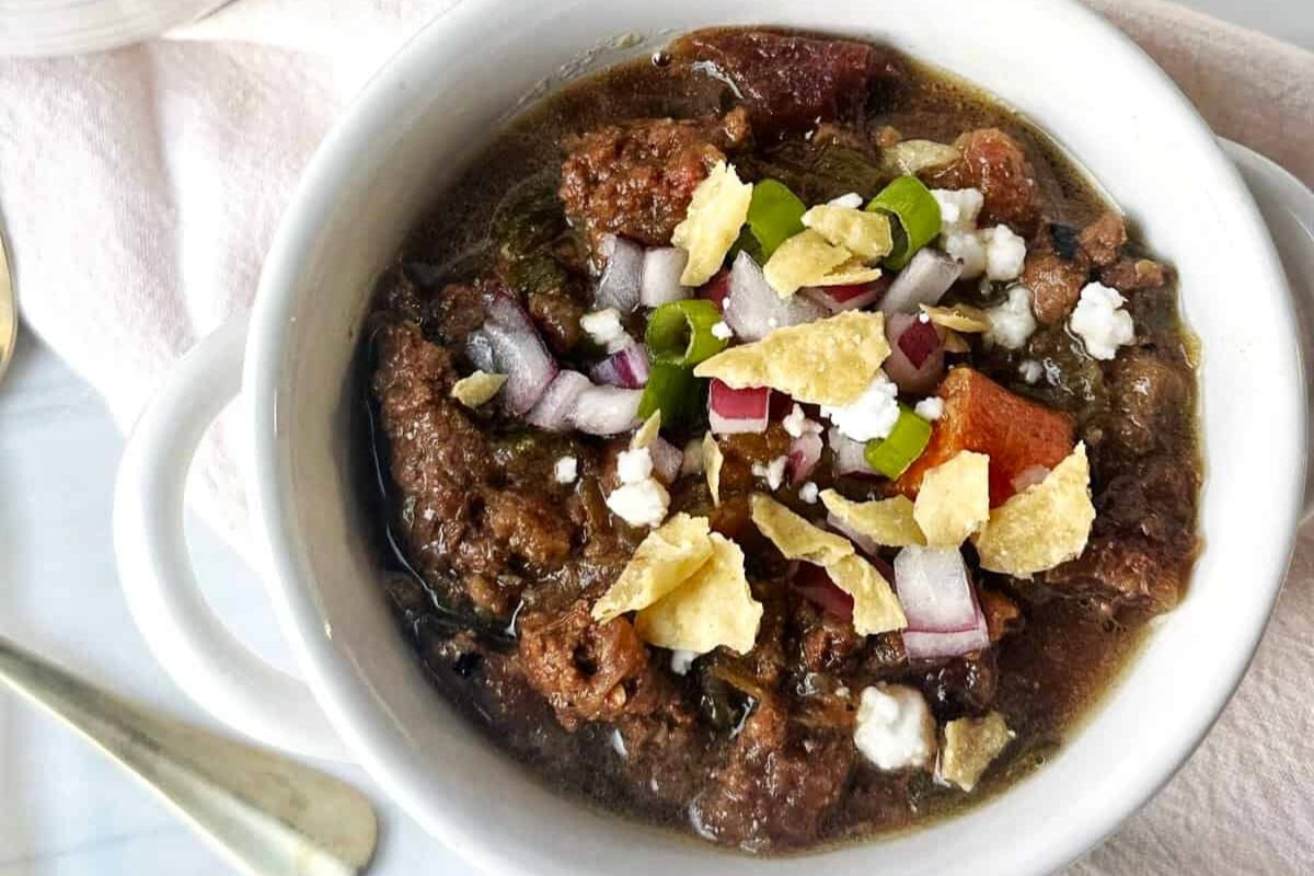 Tomato Free Chili in a bowl.