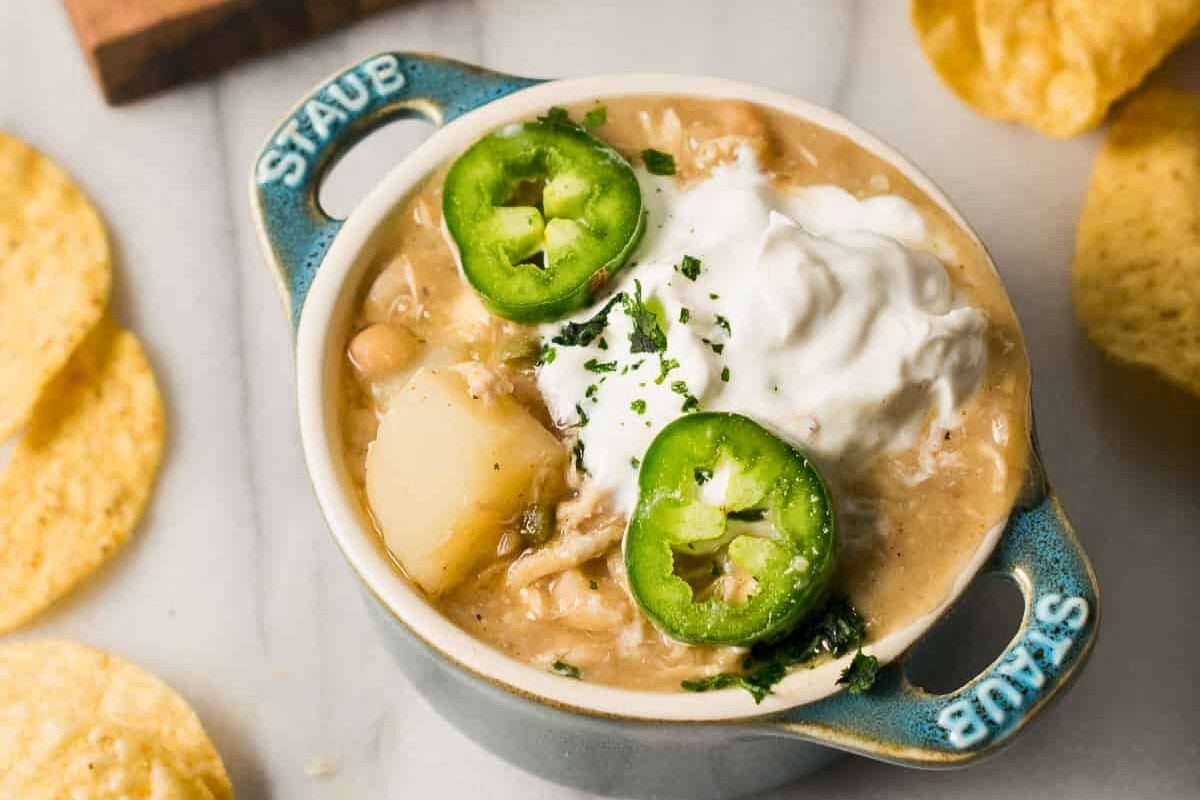 White Chicken Chili close up look.