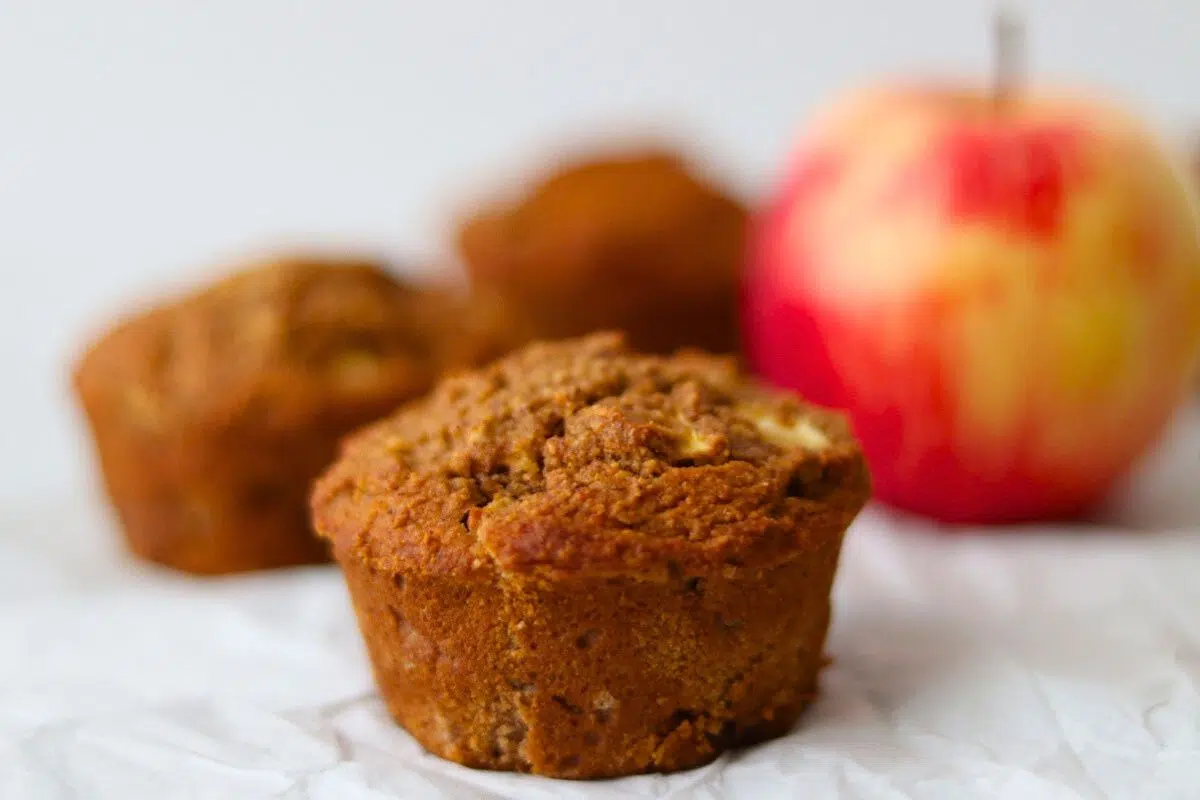 Apple Cinnamon Muffins close up look.