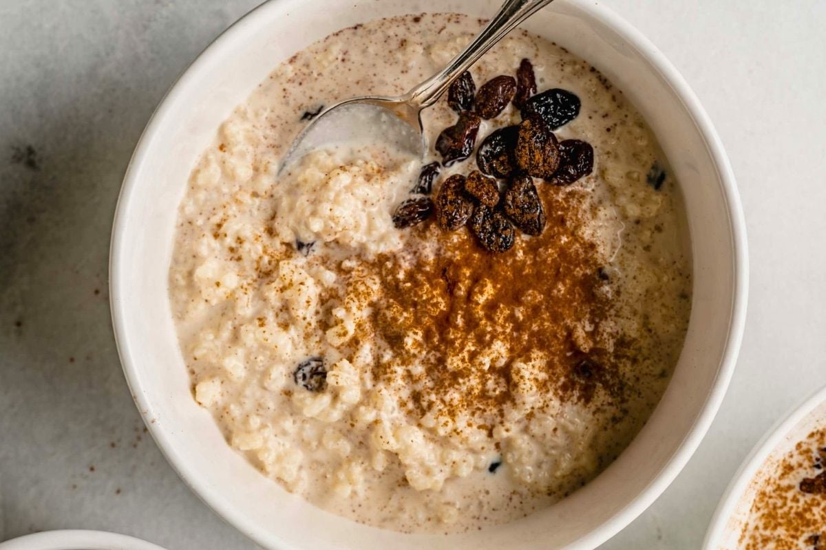 Arborio Rice Pudding in a bowl.
