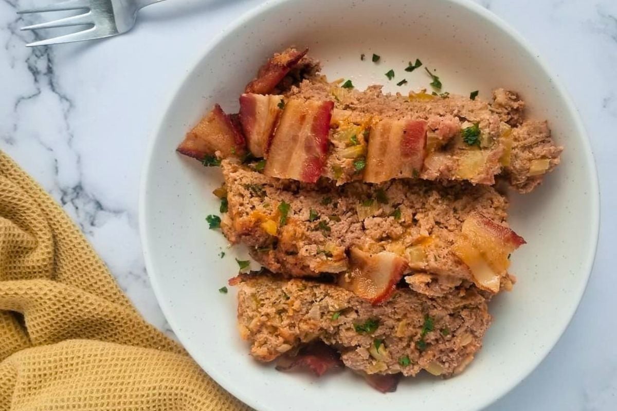 Keto Meatloaf in a bowl.