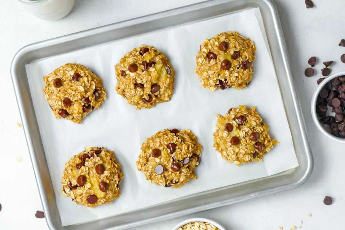 Banana Oatmeal Cookies overhead view.