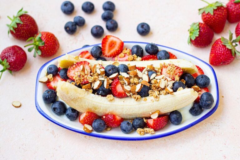 Breakfast Banana Split overhead view.