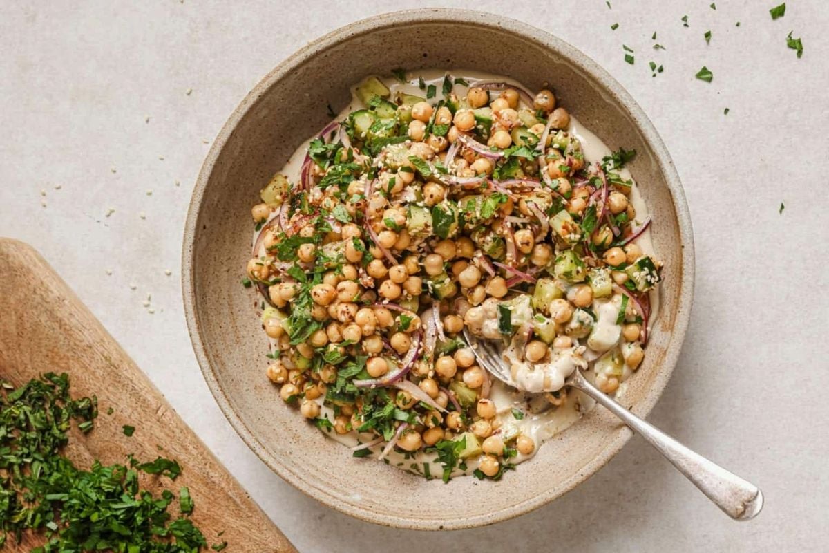 Chickpea Salad overhead view.