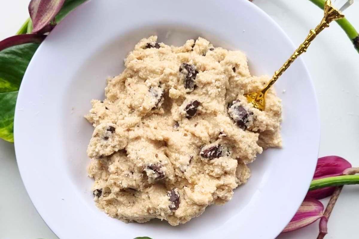 Cottage Cheese Cookie Dough on a plate.
