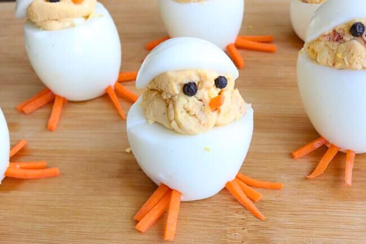 Deviled Eggs Chicks close up looks.