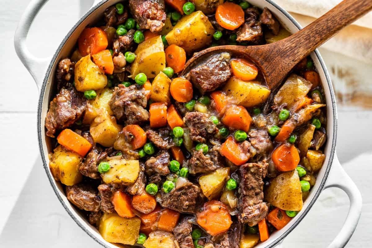 Beef Stew in a Dutch Oven.