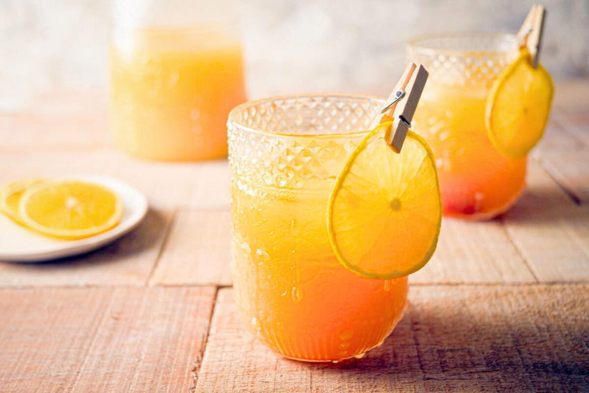 Fall Pumpkin Party Punch in a glass.
