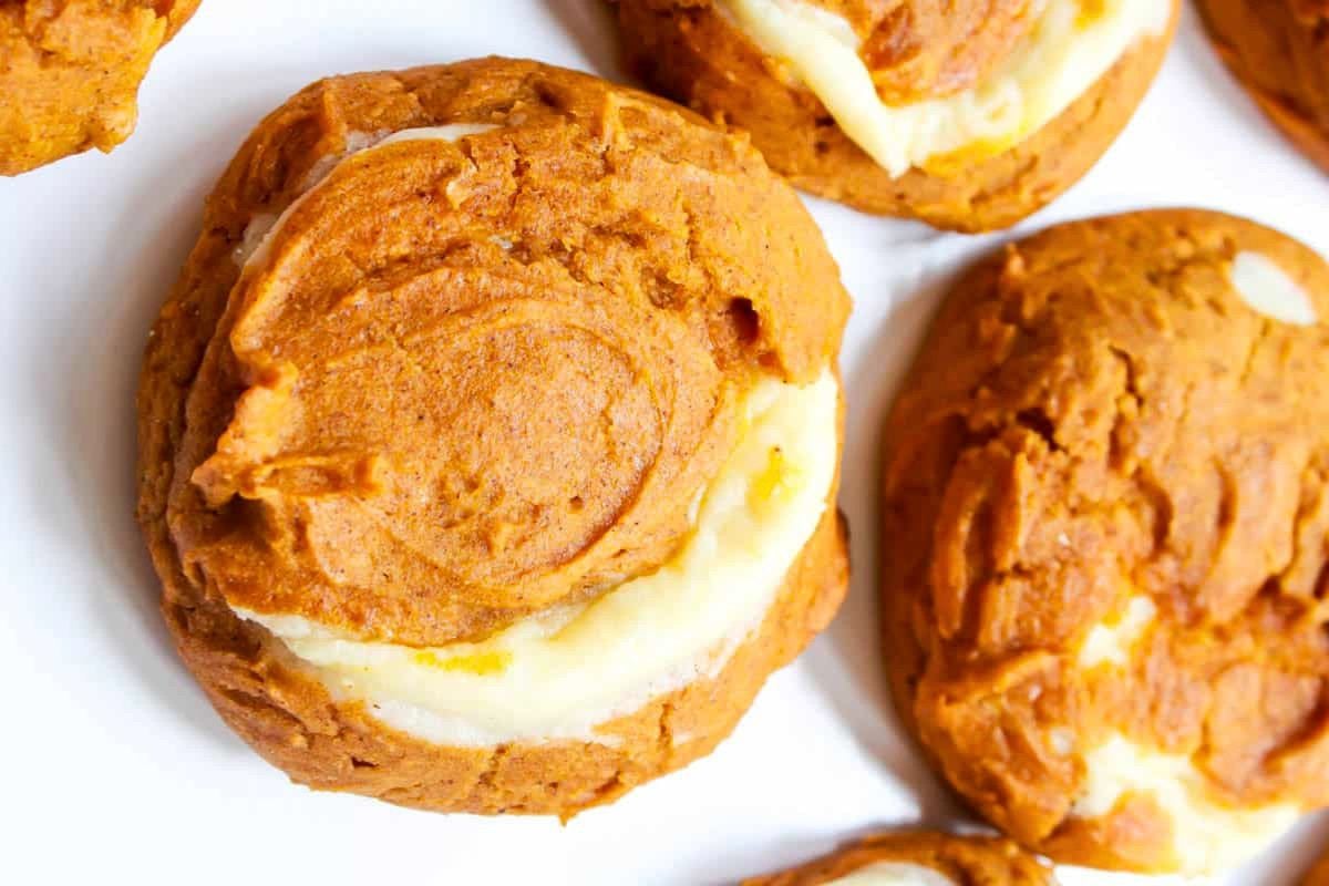 Gluten Free Pumpkin Cheesecake Cookies close up look.