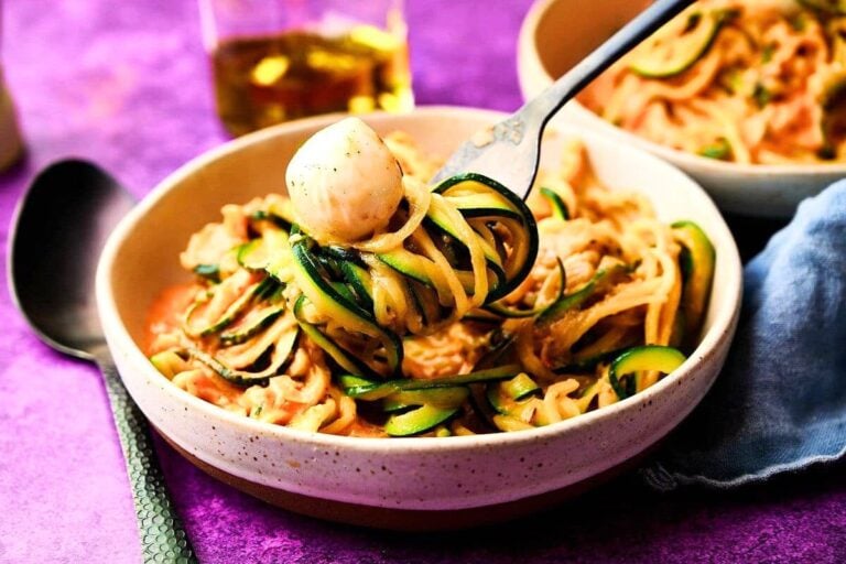 High Protein Baked Ziti on a plate.