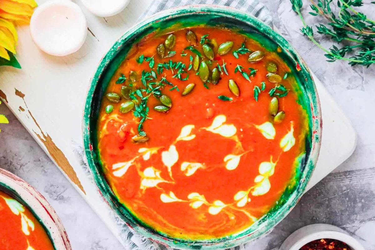 Instant Pot Butternut Squash Soup in a bowl.