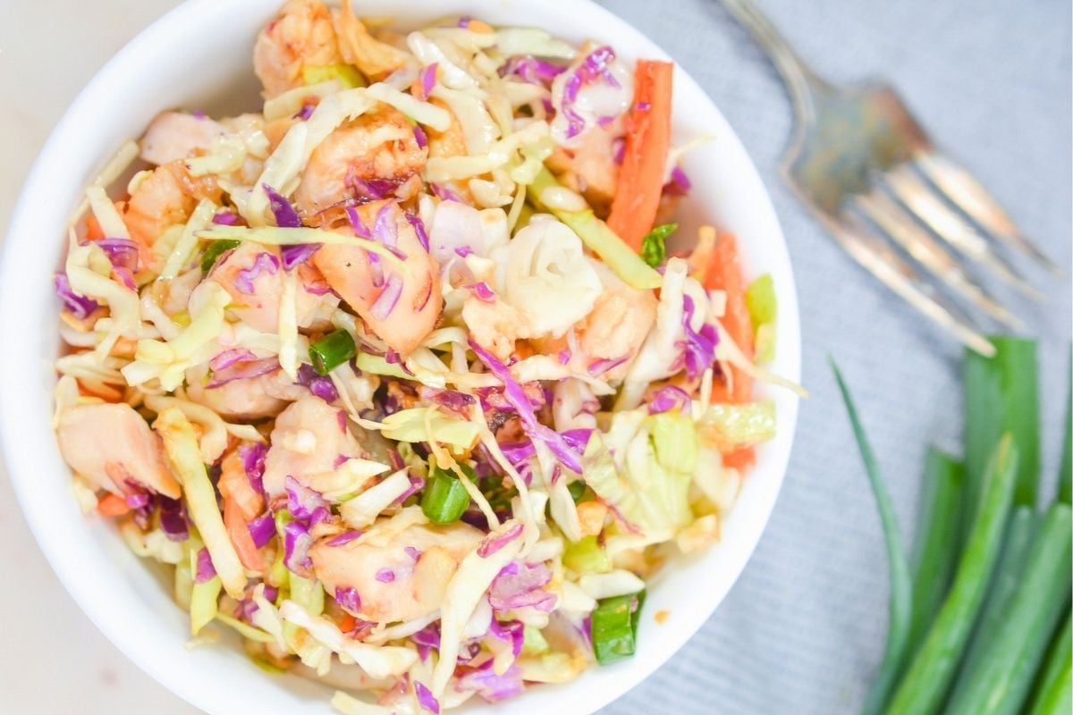 Asian Chicken Salad close up look.