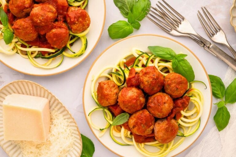 Keto Turkey Meatballs overhead view.