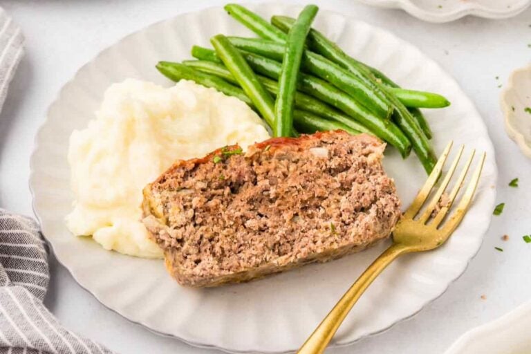 Meatloaf on a plate.