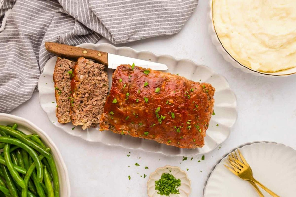 Meatloaf overhead view.
