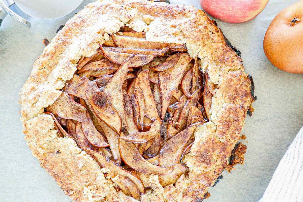 Pear And Apple Galette close up look.