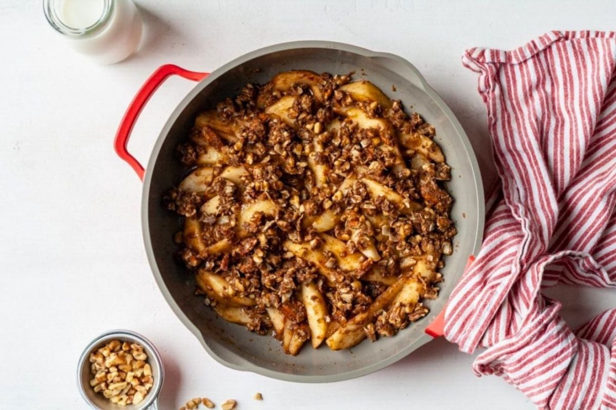 Pear Crisp overhead view.