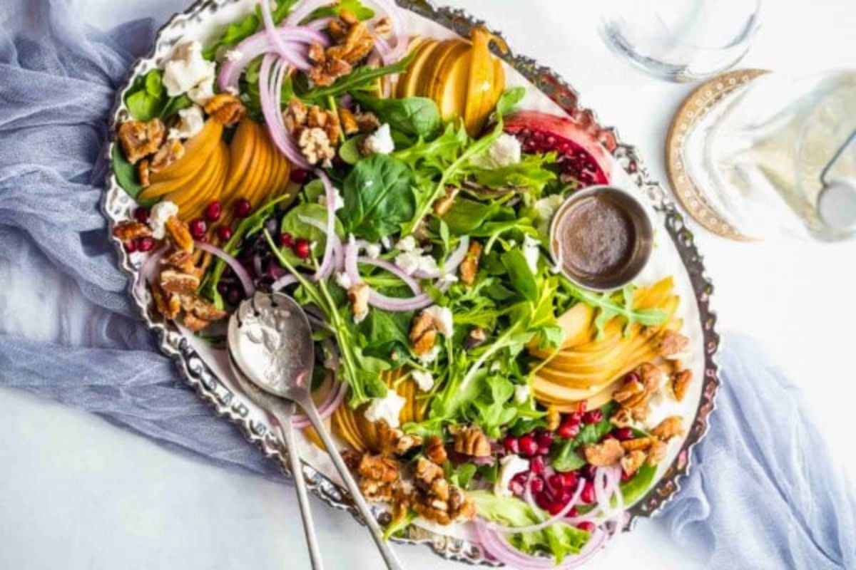 Pear Salad overhead view.