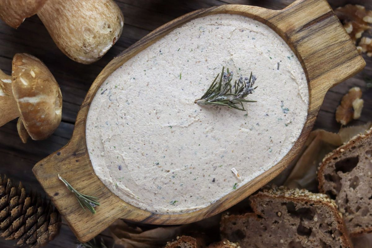 Porcini Mushroom Walnut overhead view.
