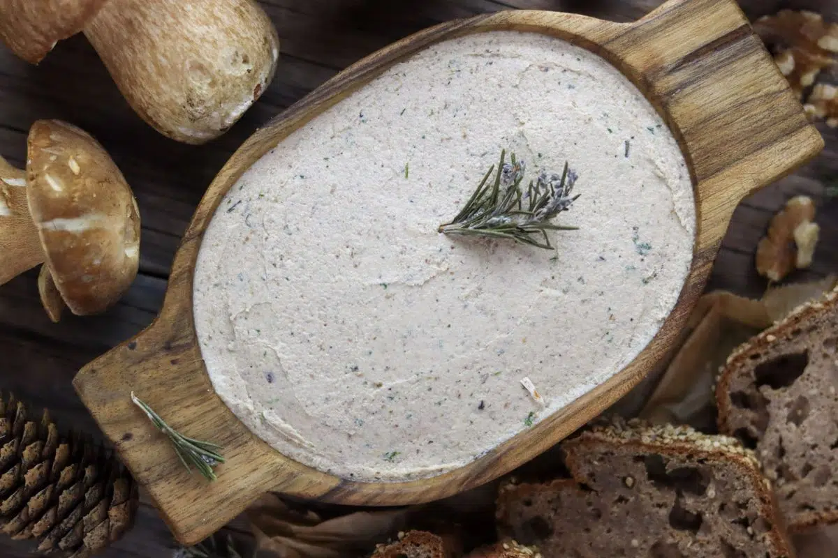 Porcini Mushroom Walnut overhead view.