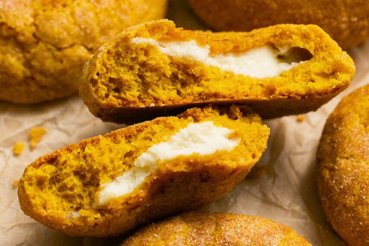 Pumpkin Cheesecake Cookies close up look.