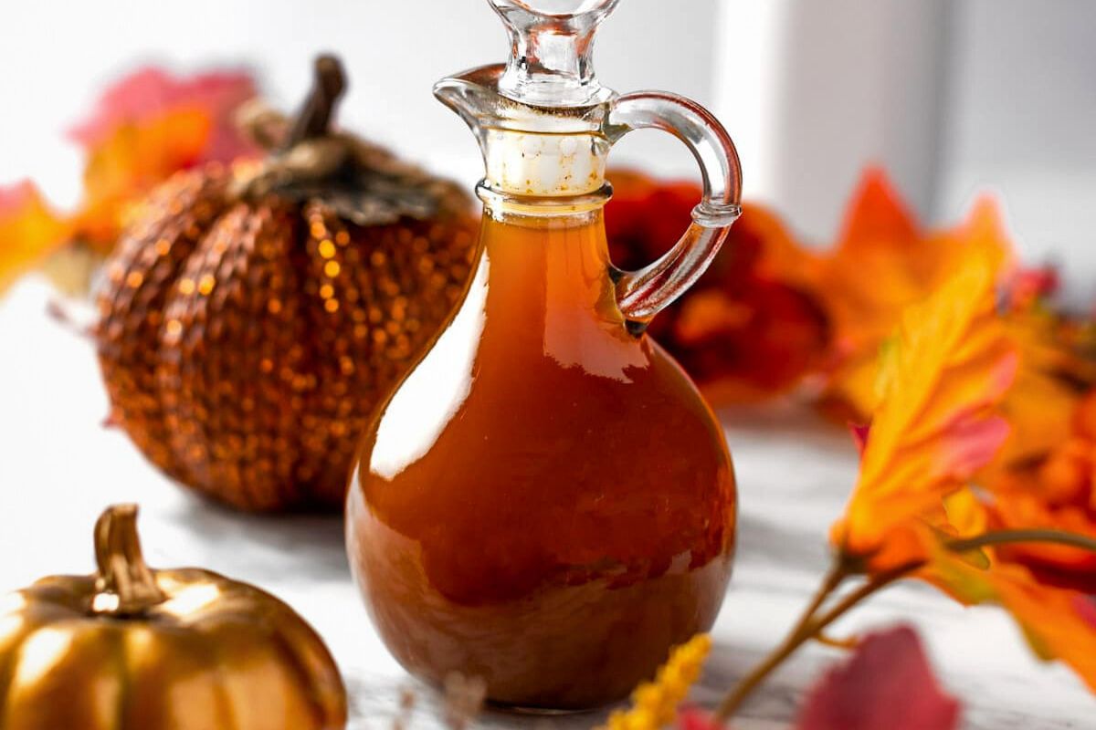 Pumpkin Spice Syrup close up look.