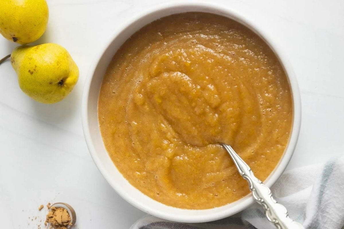 Spiced Pear Sauce in a bowl.