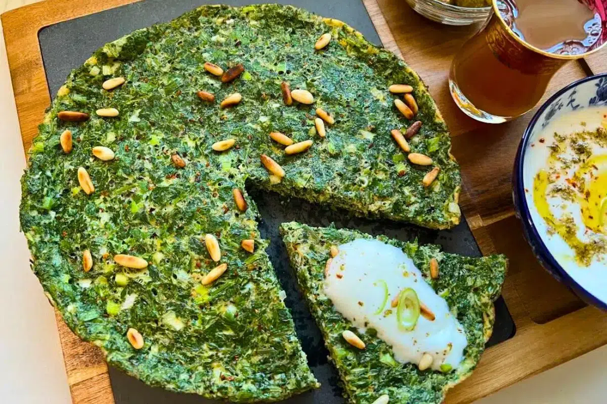 Syrian Frittata overhead view.