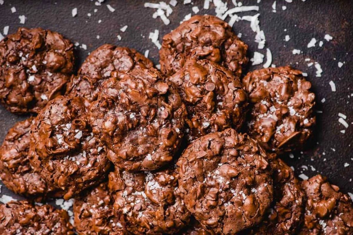Almond Joy Cookies overhead view.