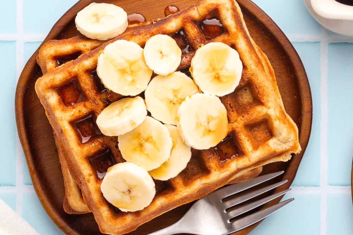 Apple Cinnamon Waffles close up look.