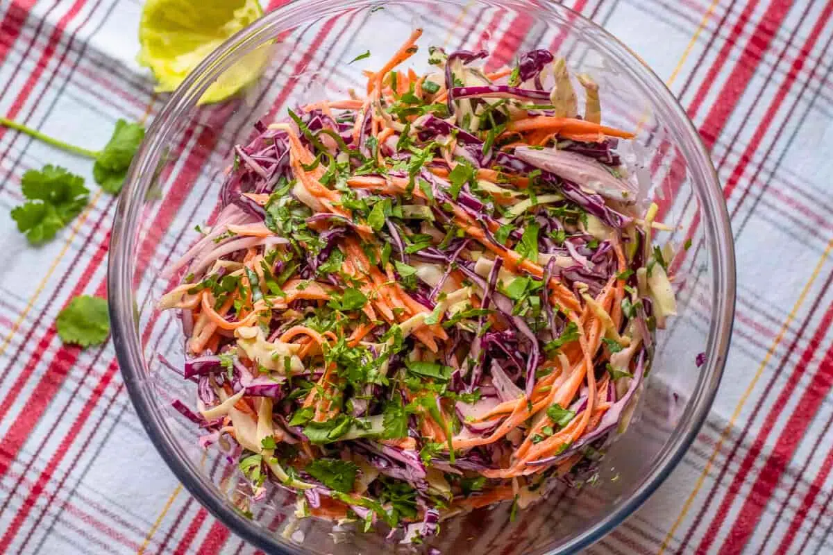 Fish Taco Slaw in a bowl.