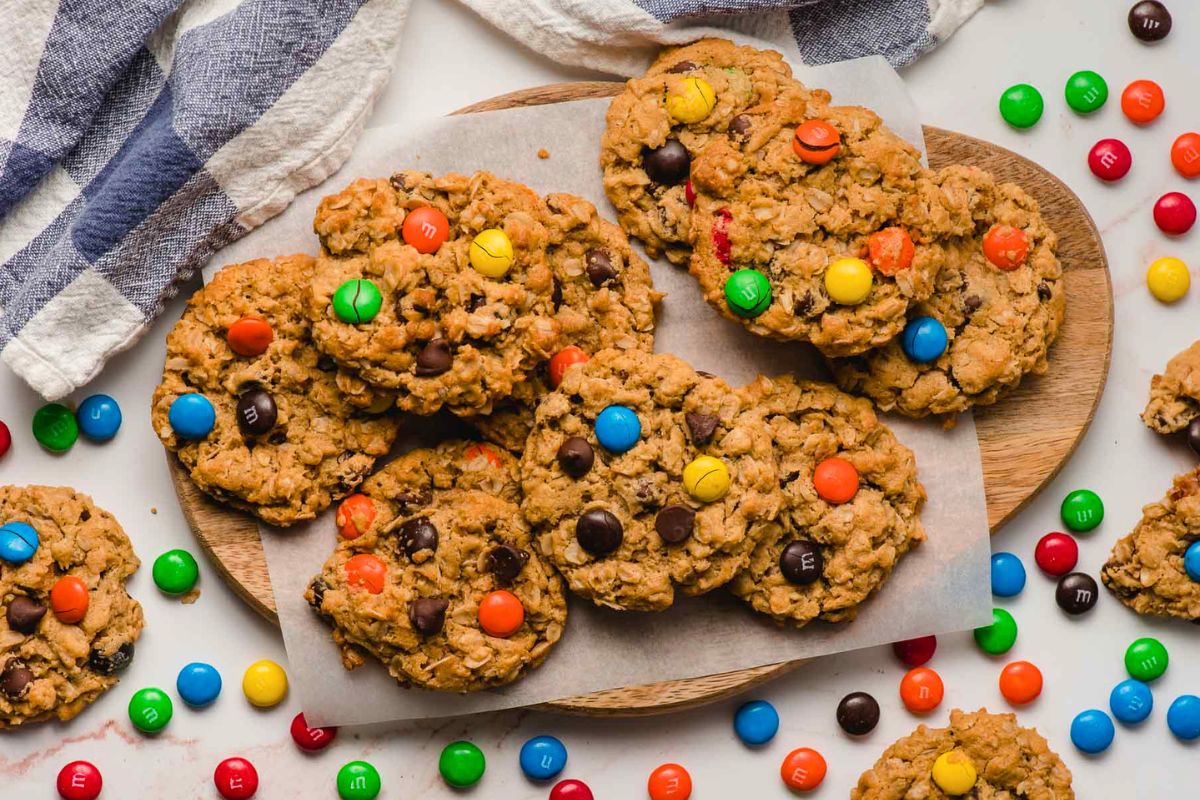 Monster Cookies overhead view.