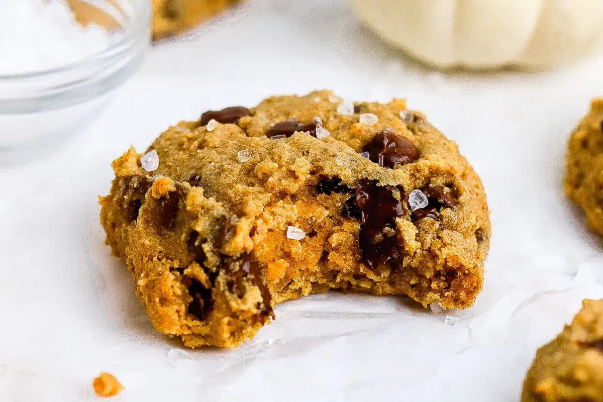 Gluten-Free Pumpkin Chocolate Chip Cookies close up look.