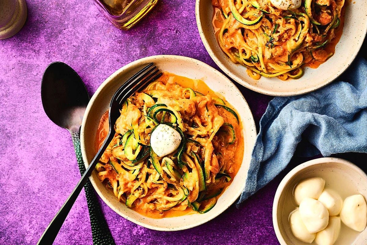 Keto Zucchini Noodles close up look.