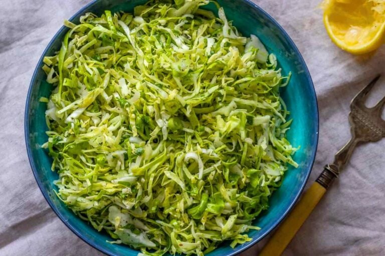 Lebanese Cabbage Salad close up look.