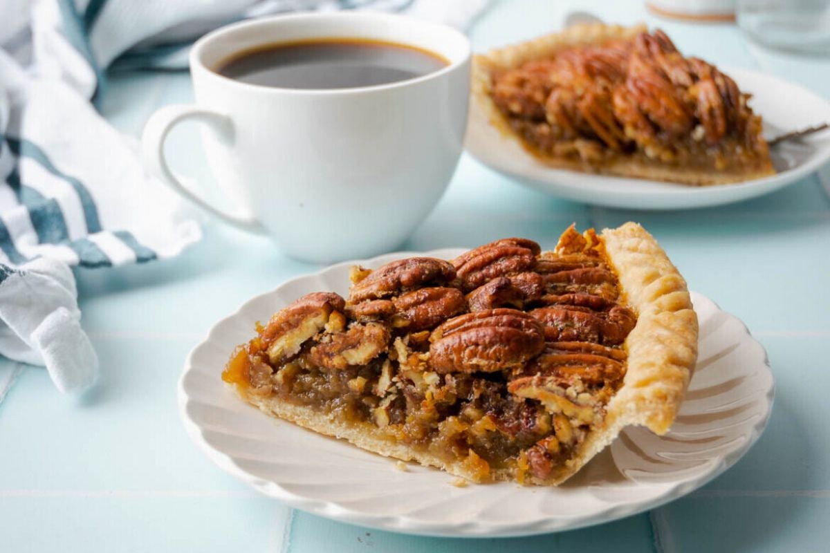 Pecan Pie on a plate.