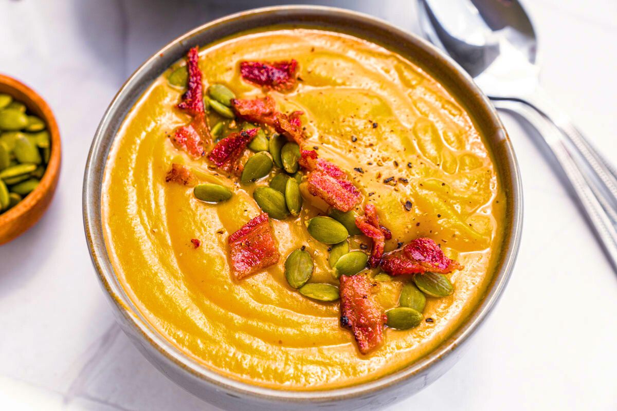 Sweet Potato Soup in a bowl.