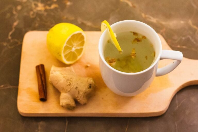 Ginger Lemon Tea overhead view.