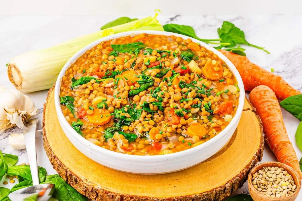 Lentil Soup in a bowl.