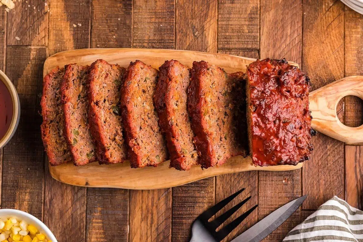Smoked Meatloaf overhead view.