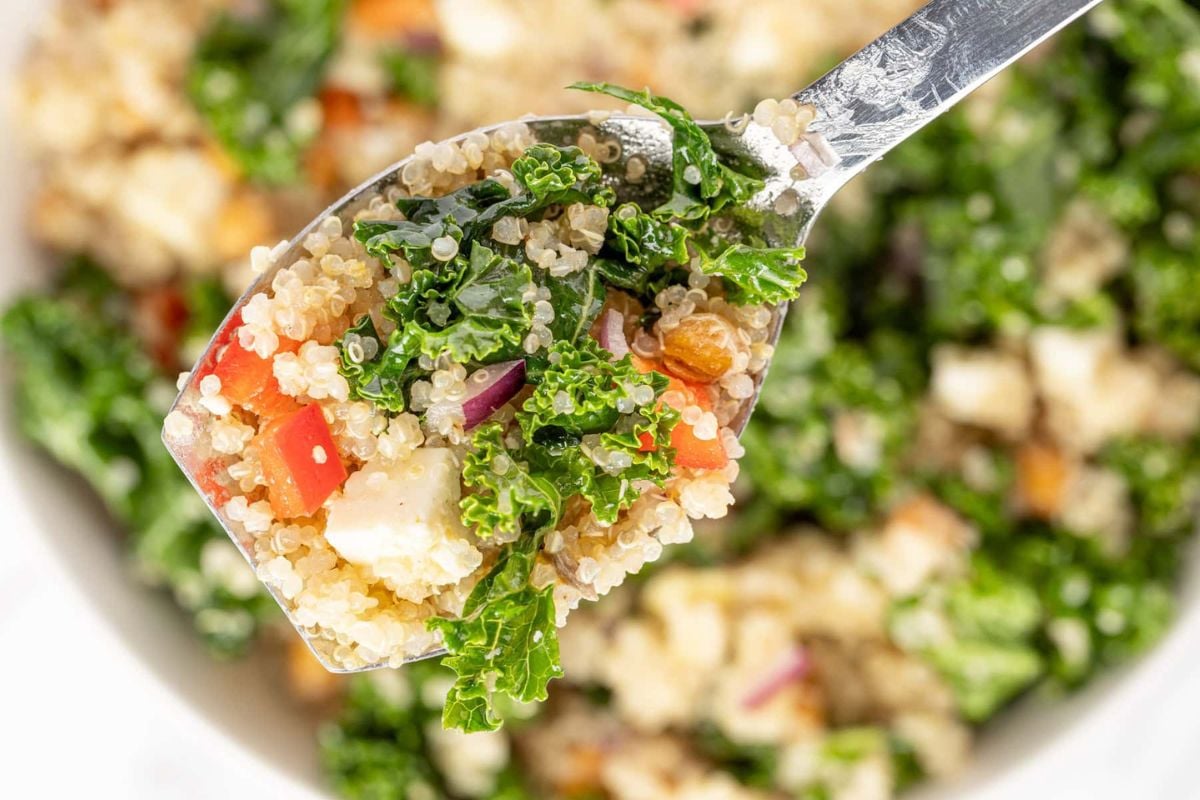 Kale And Quinoa Salad close up look.